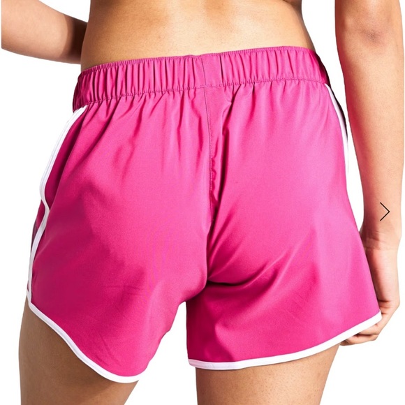 NWT Reebok Women’s ID Train Woven Shorts Dark Pink White Stripes Size Large New. - Picture 2 of 12